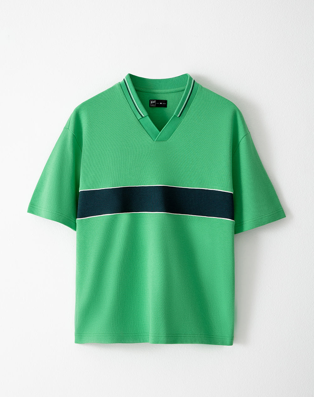Polo regular fit verde con bloques