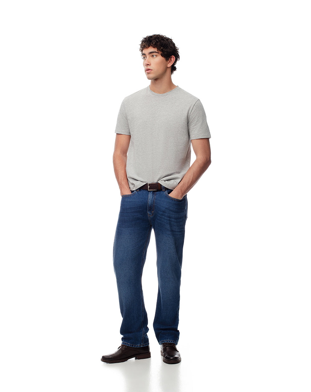 Jean regular índigo medio hombre