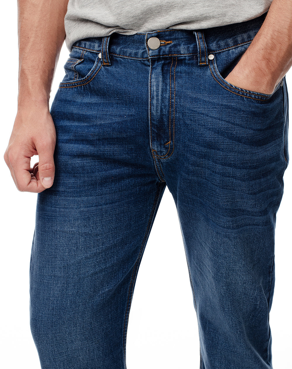 Jean regular índigo medio hombre