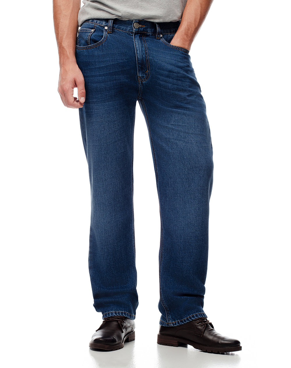 Jean regular índigo medio hombre