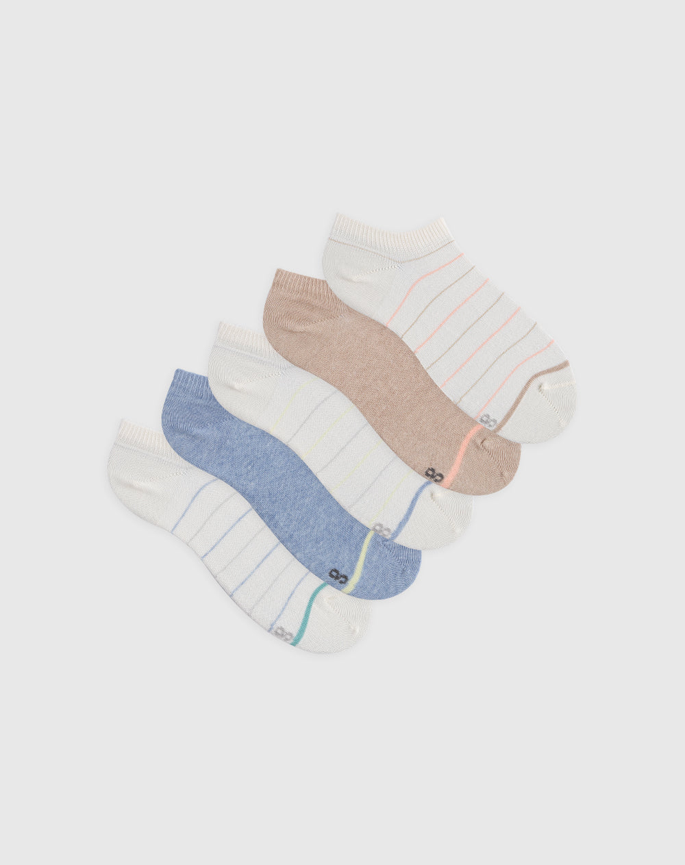 Medias para niña tobilleras cortas algodón pack x5unds surtidas