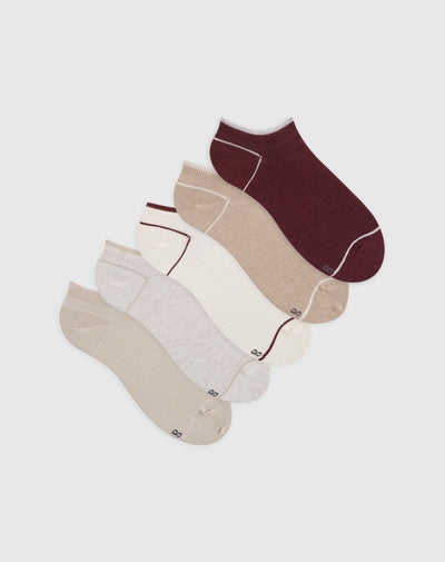Medias para mujer tobilleras cortas algodón pack x5unds surtidas