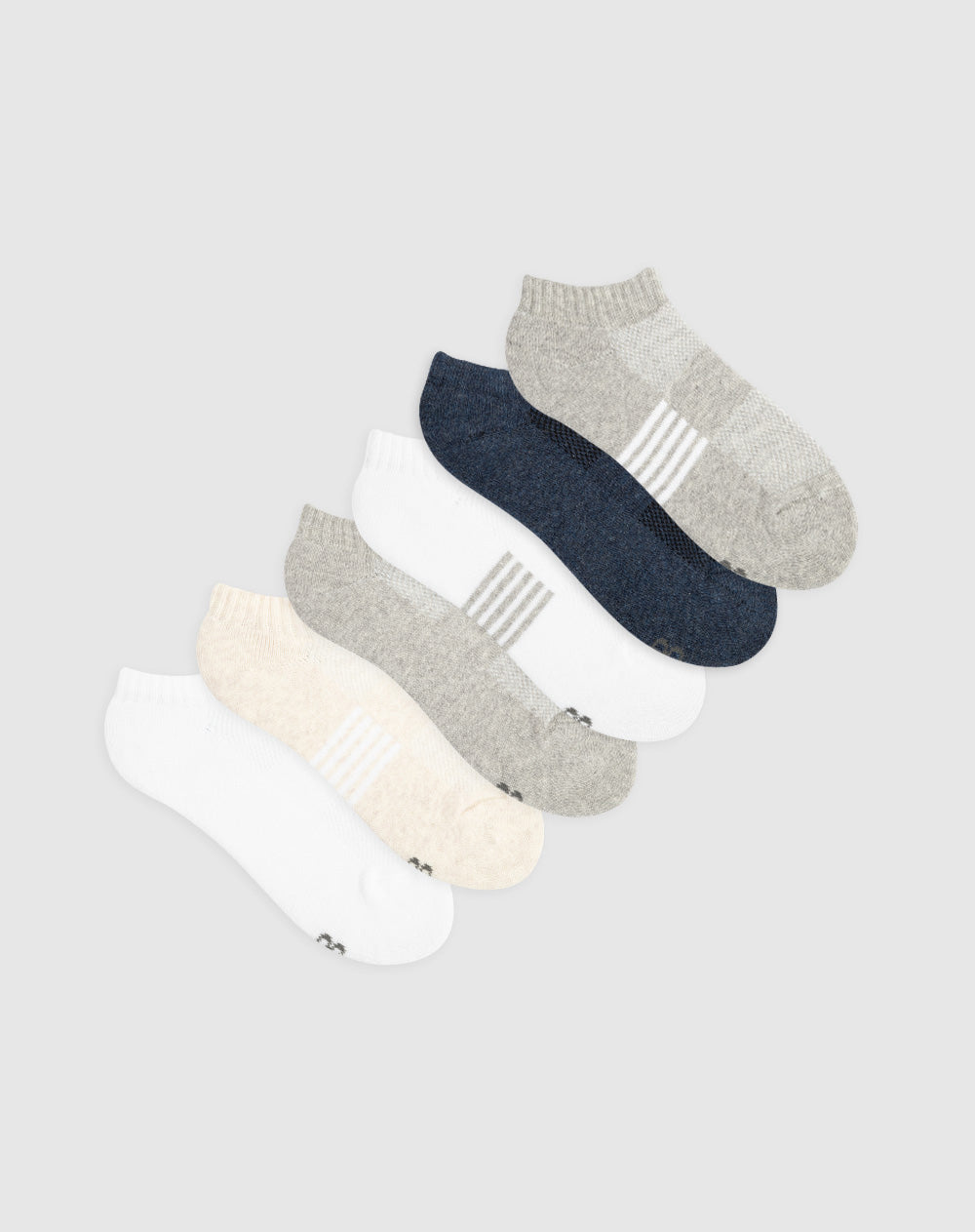 Medias para niña tobilleras cortas algodón pack x6unds surtidas