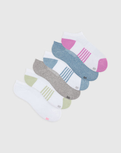 Medias para niña tobilleras cortas algodón pack x6unds surtidas