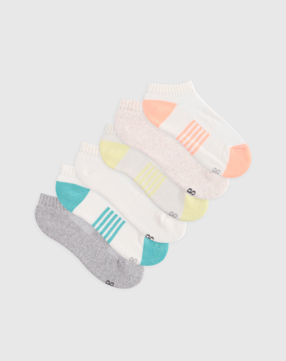 Medias para niña tobilleras cortas algodón pack x6unds surtidas