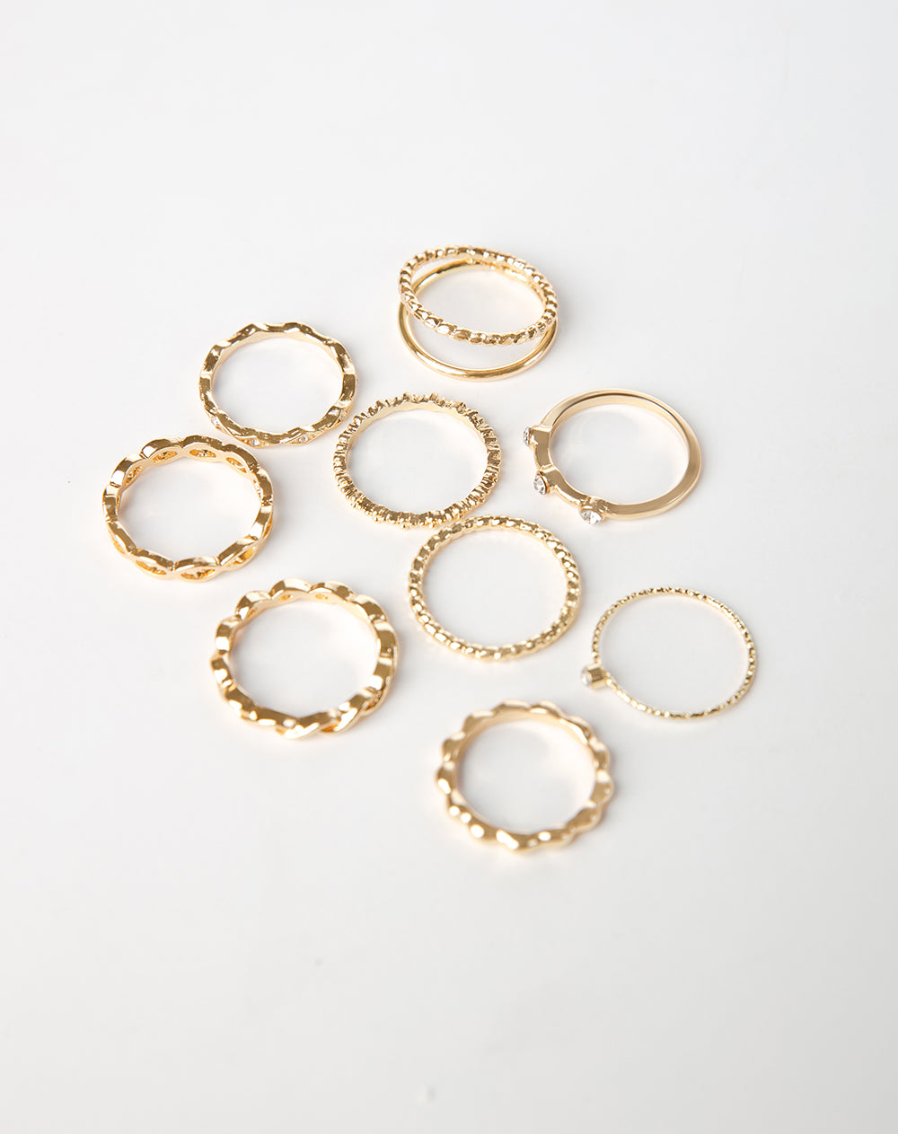 Set 9 anillos dorados