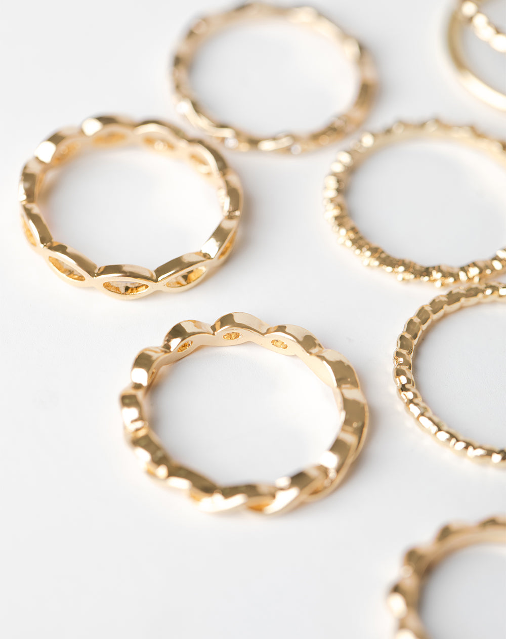 Set 9 anillos dorados