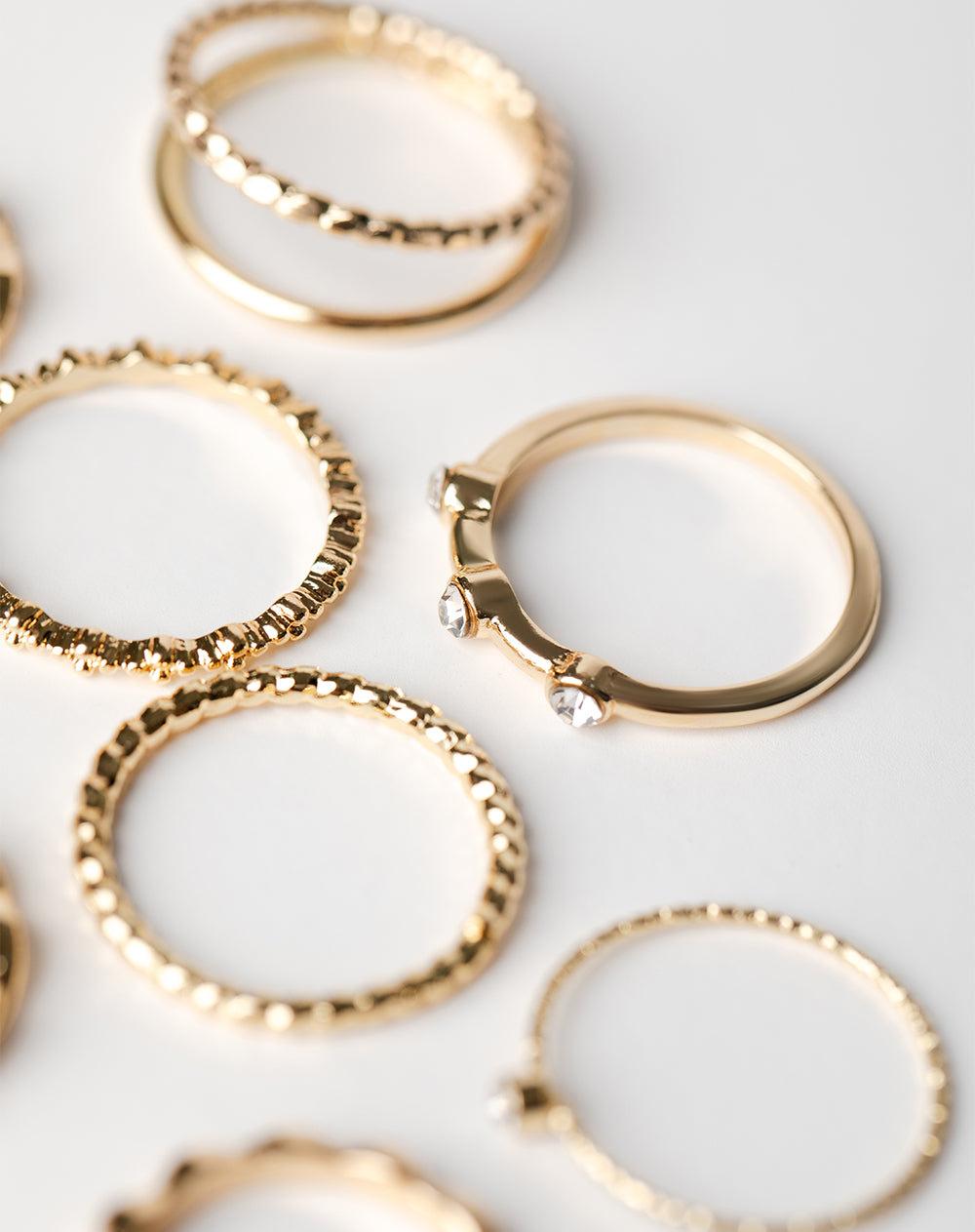 Set 9 anillos dorados