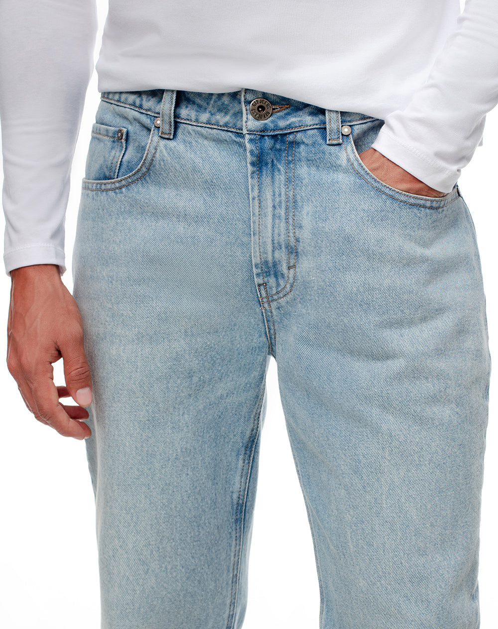 Jean regular fit tiro medio indigo