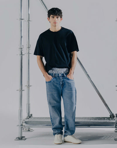 Jean tappered índigo medio hombre