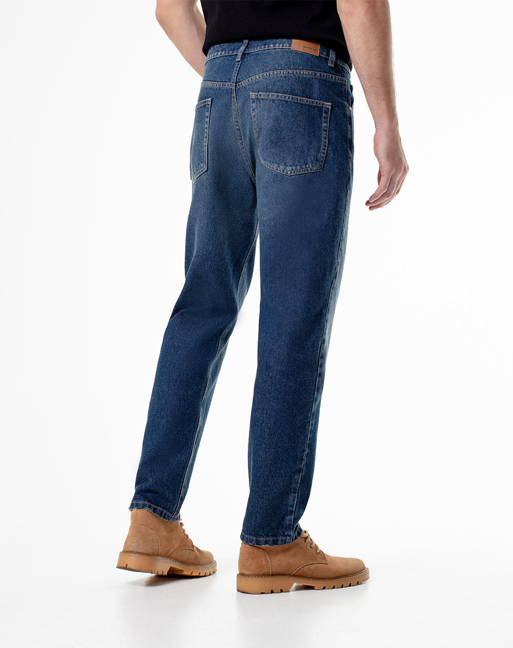 Jean regular fit tiro medio indigo oscuro