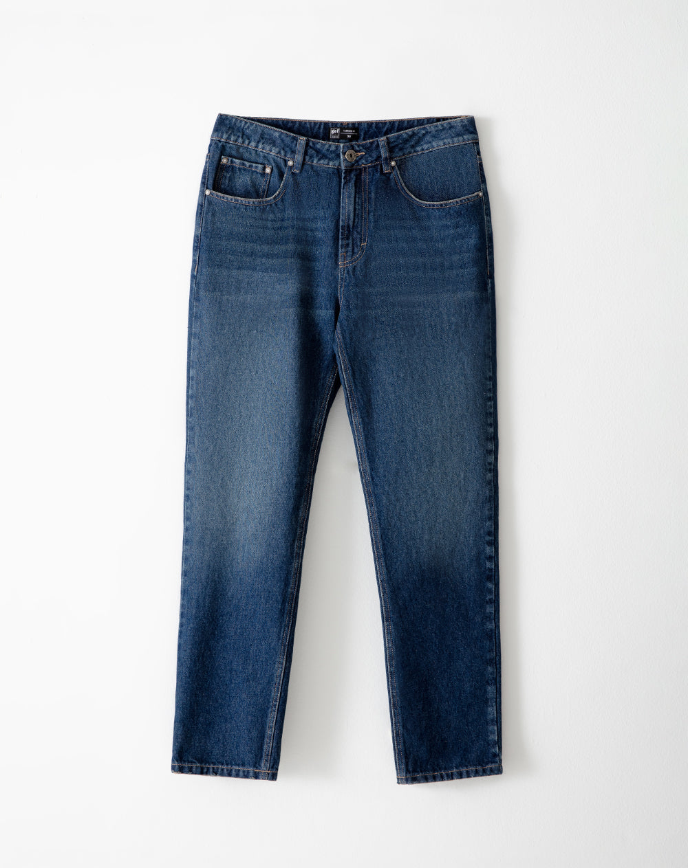 Jean regular fit tiro medio indigo oscuro