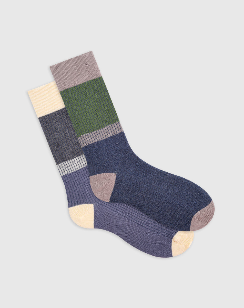 Medias para hombre largas algodón pack x2unds surtidas