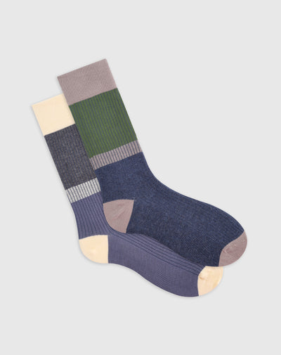 Medias para hombre largas algodón pack x2unds surtidas