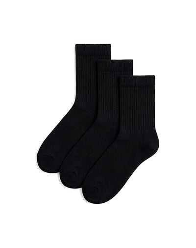3 pares de medias cortas negras mujer
