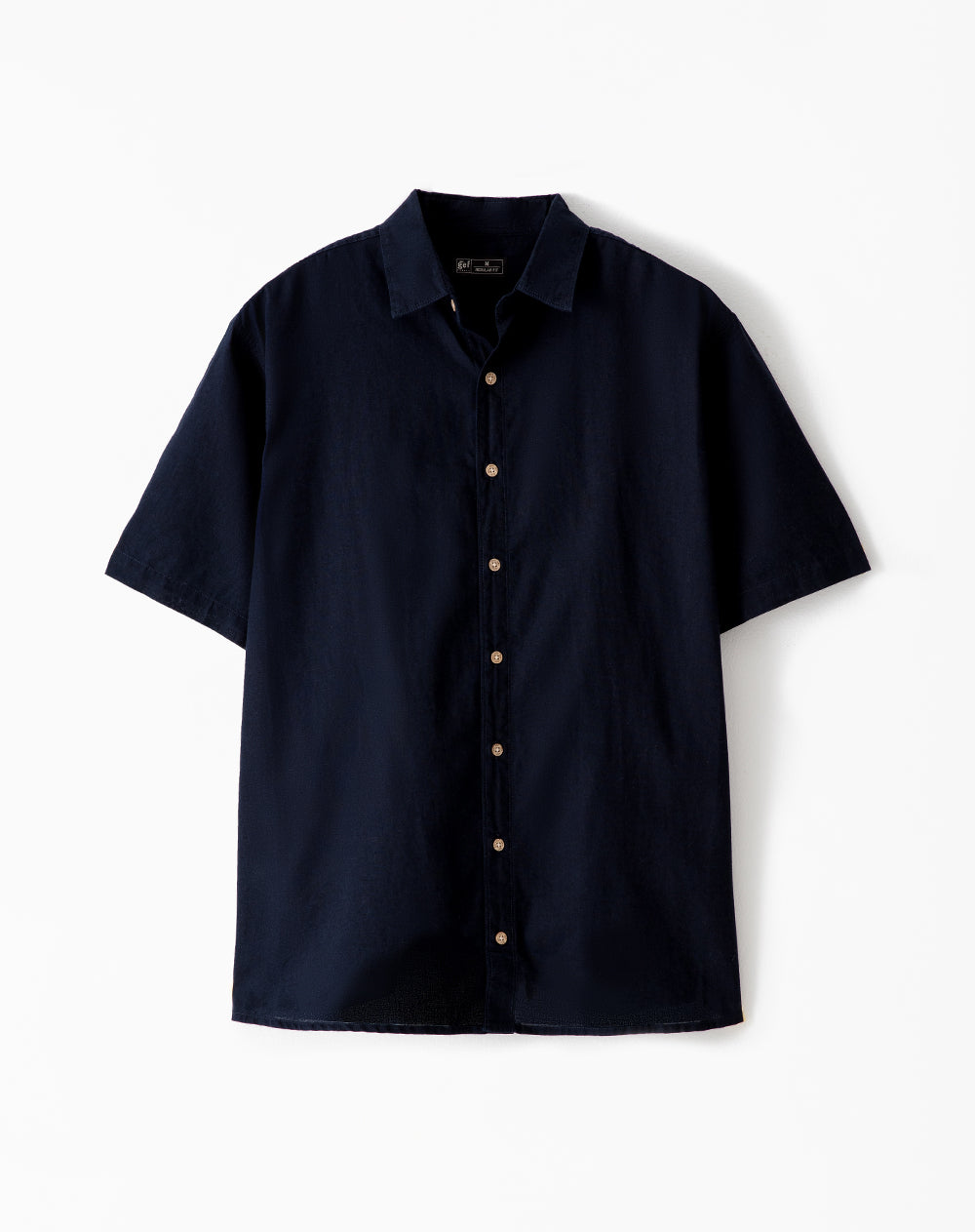 Camisa regular fit manga corta azul