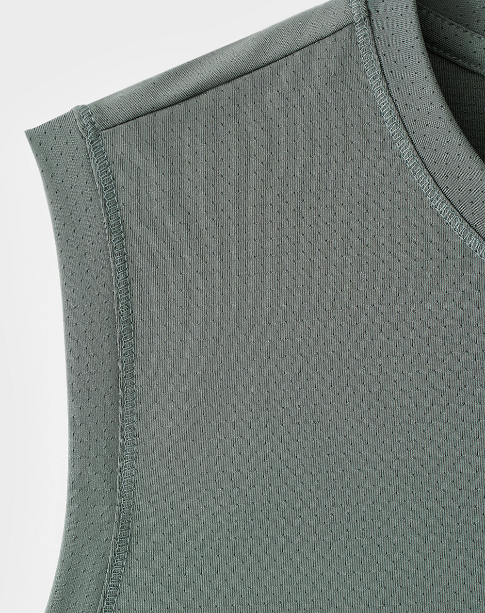 Camisilla deportiva antibacterial verde hombre