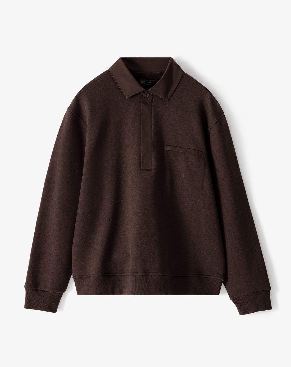 Buzo tipo polo café hombre