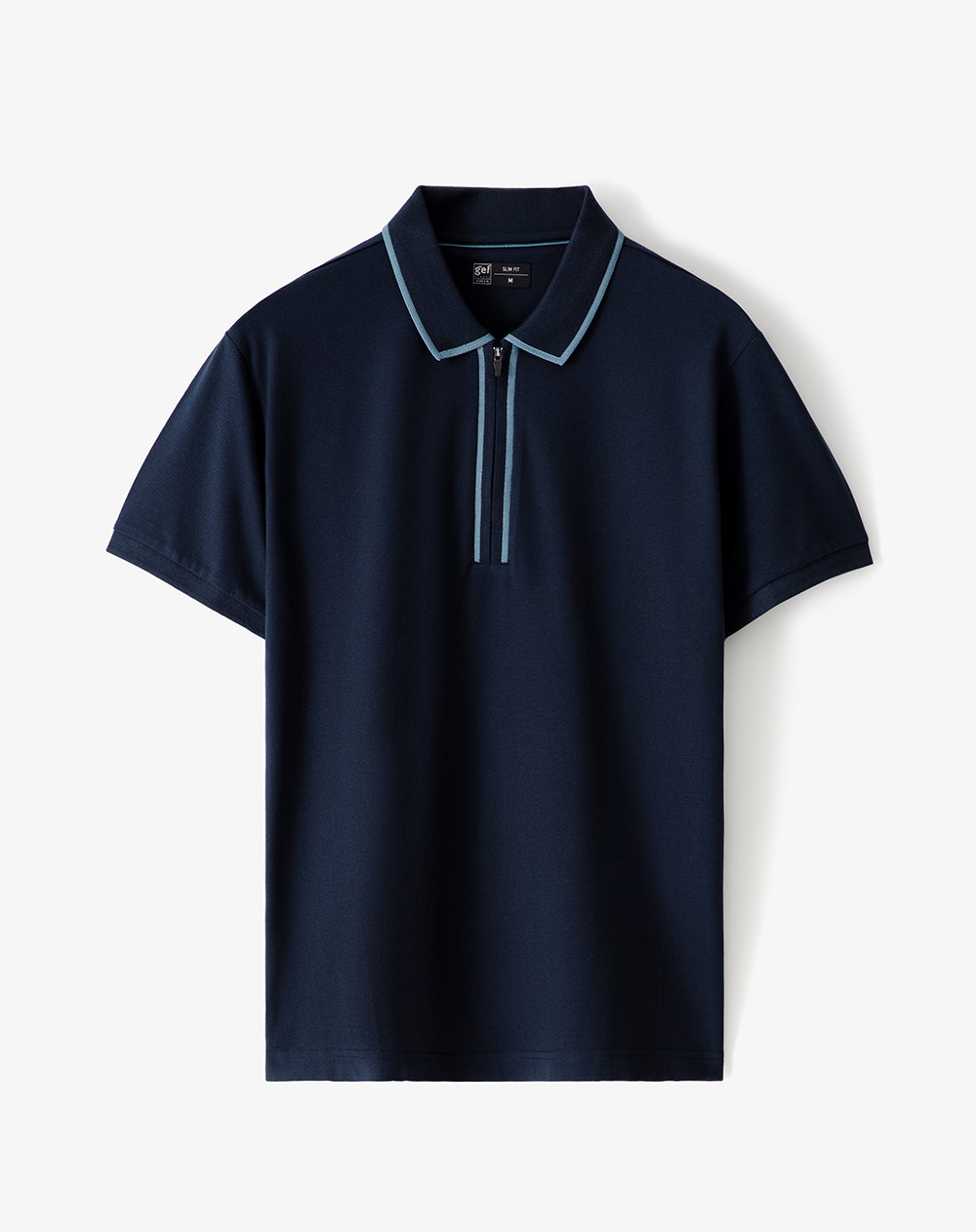 Polo half zip regular azul hombre