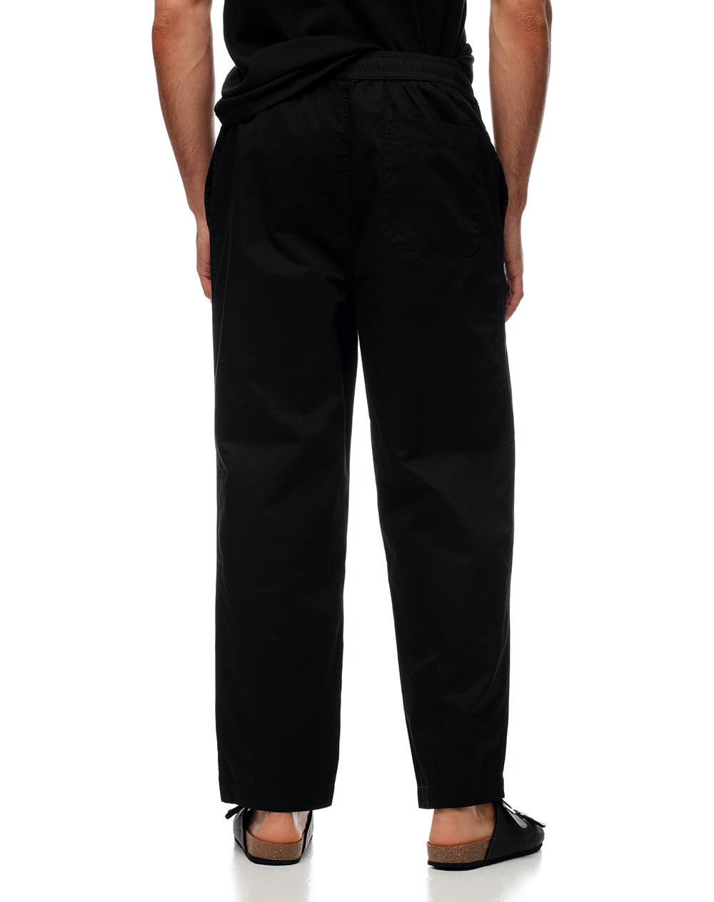 Pantalón recto drill algodón negro hombre