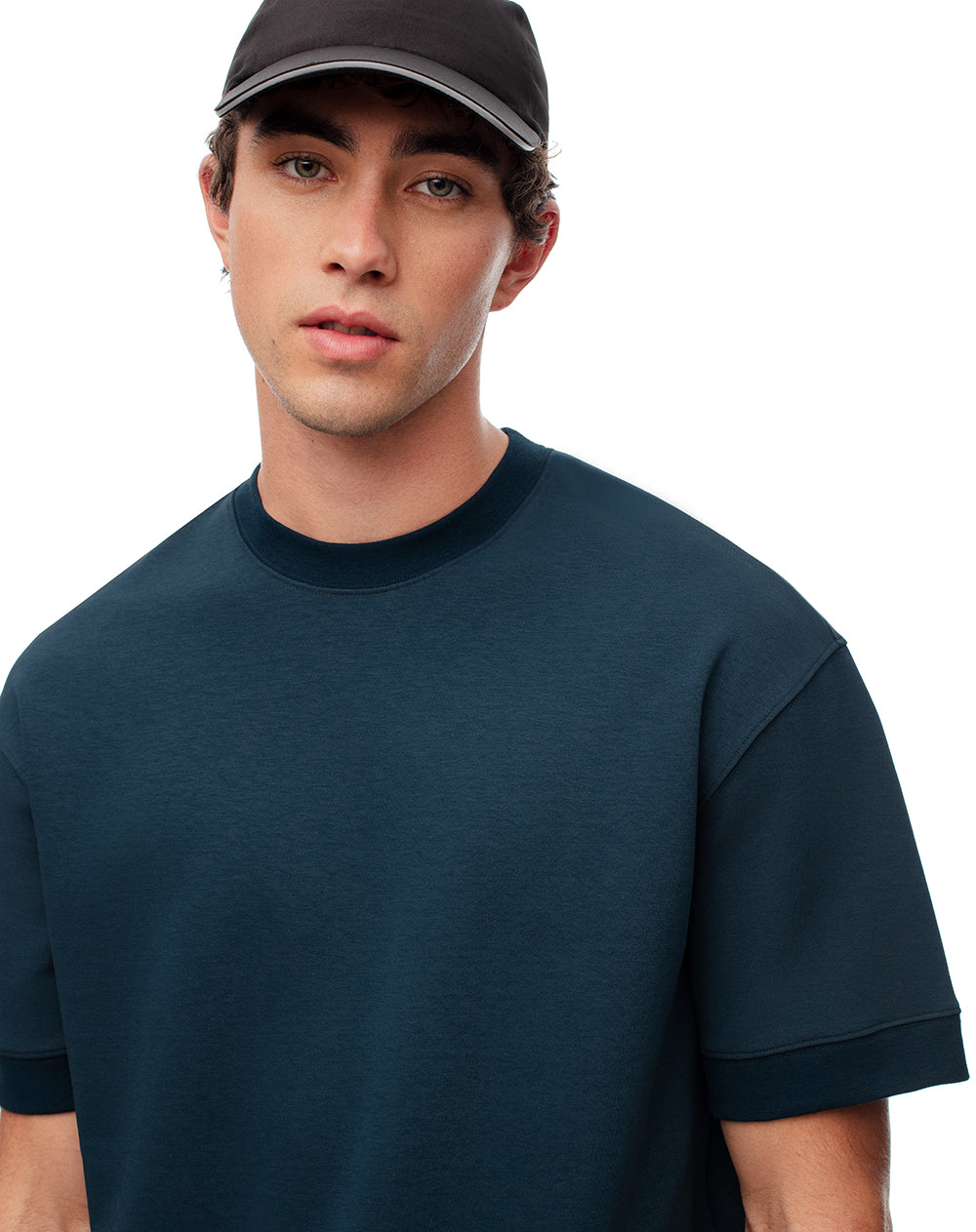 Camiseta relax oversize azul hombre
