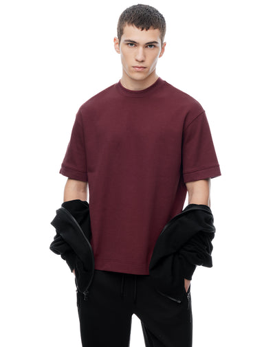 Camiseta relax oversize vino tinto hombre