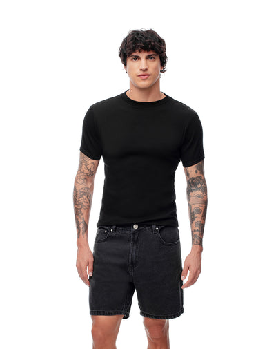 Bermuda regular fit denim negro