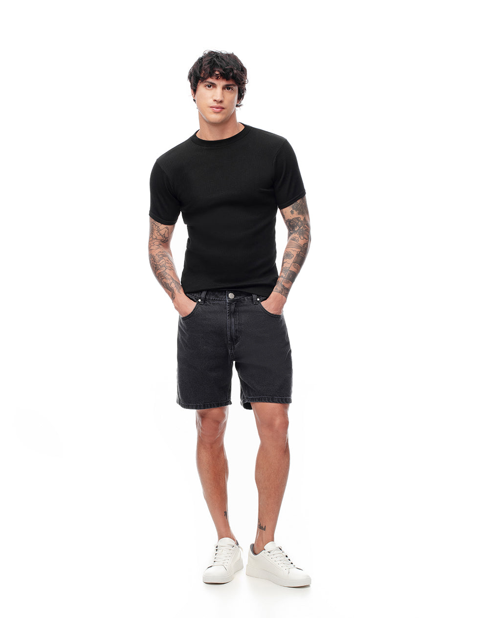 Bermuda regular fit denim negro