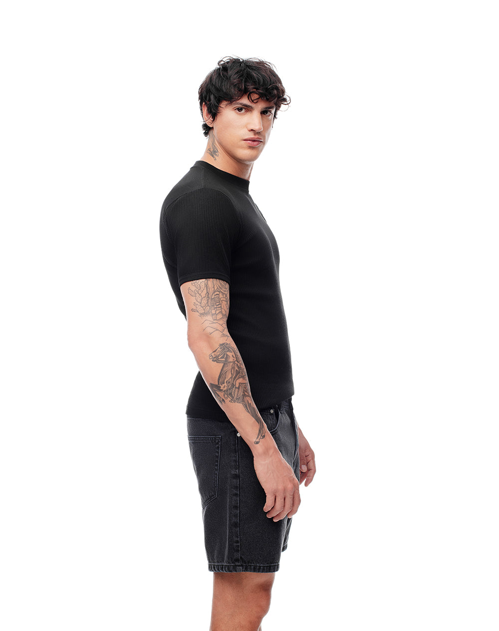 Bermuda regular fit denim negro