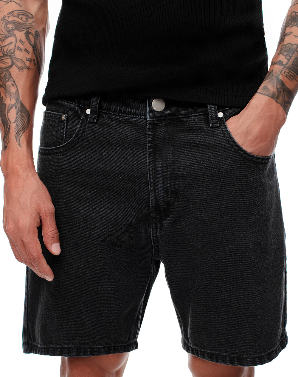 Bermuda regular fit denim negro
