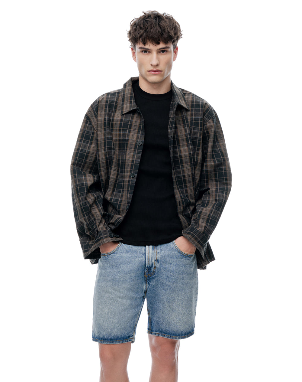 Bermuda denim regular índigo medio hombre