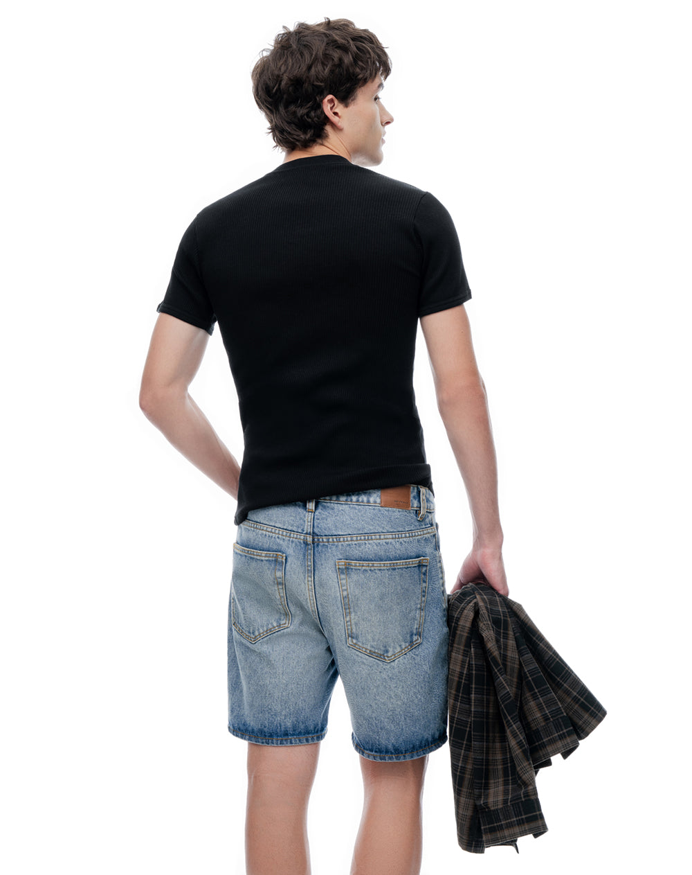 Bermuda denim regular índigo medio hombre