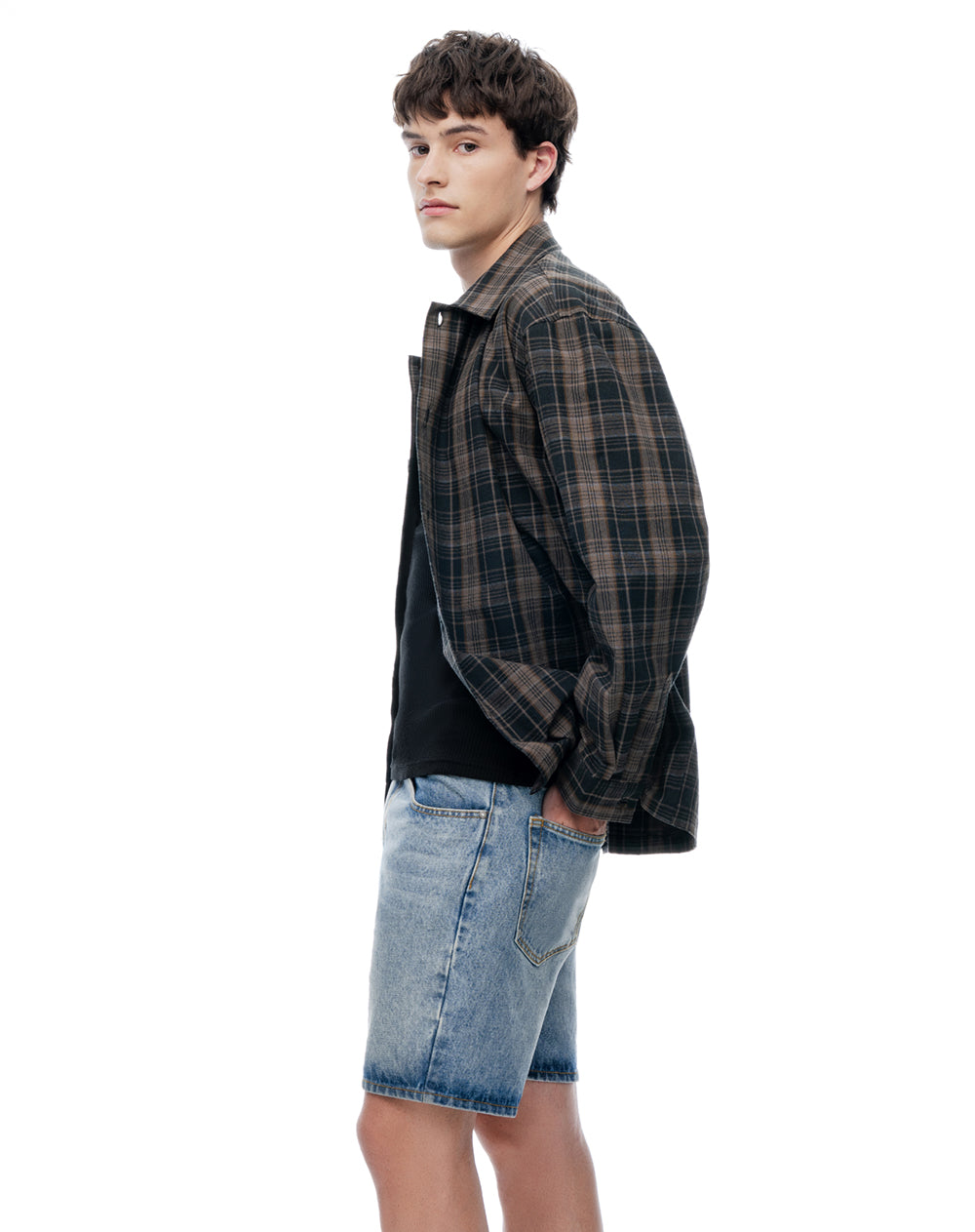 Bermuda denim regular índigo medio hombre