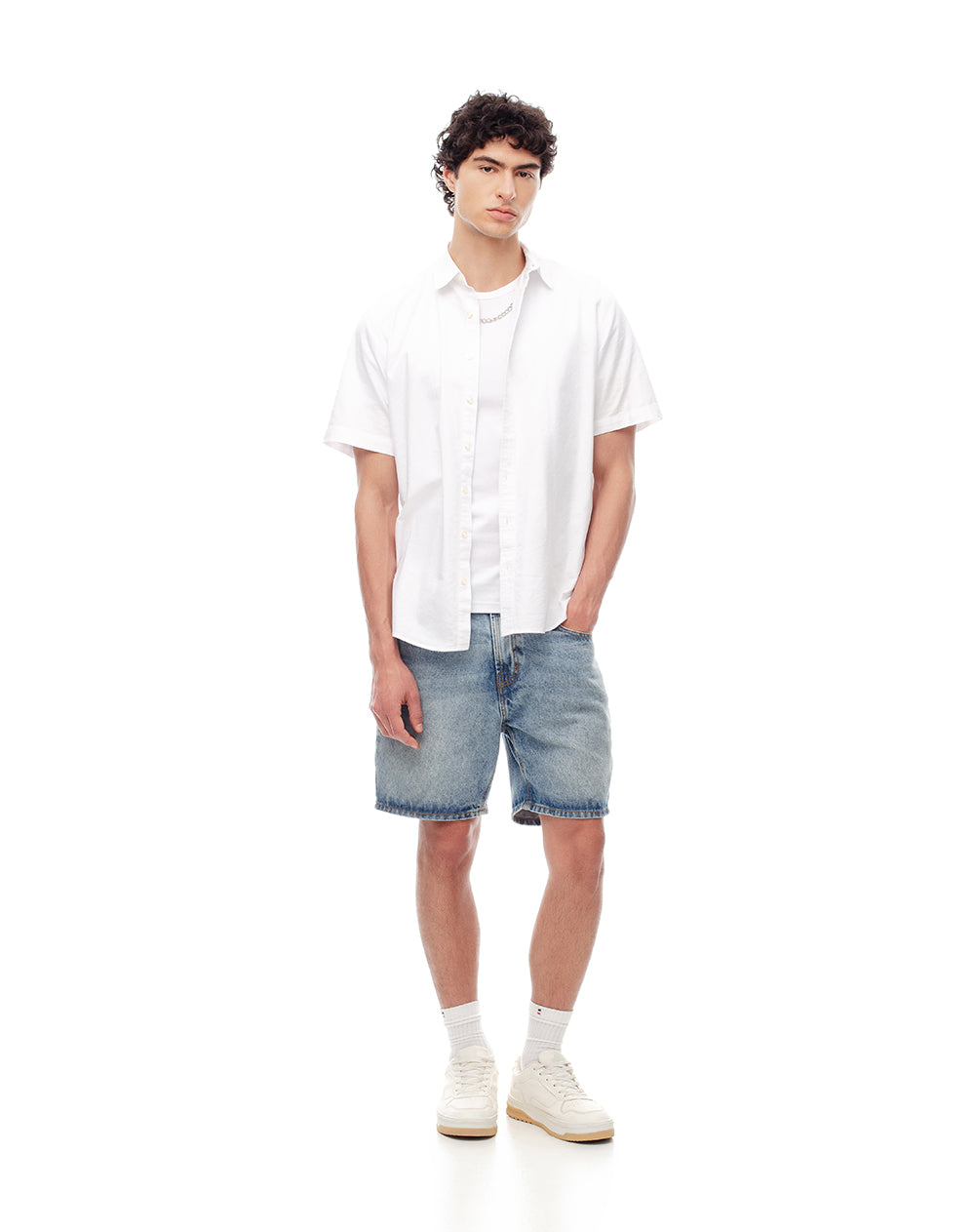 Bermuda denim regular índigo medio hombre