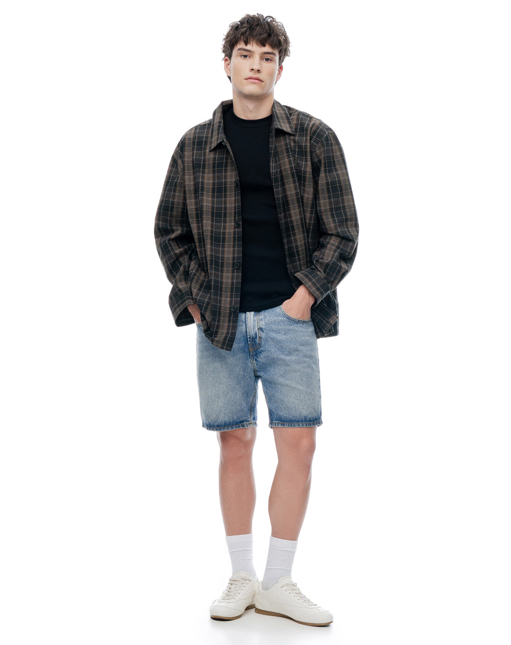 Bermuda denim regular índigo medio hombre