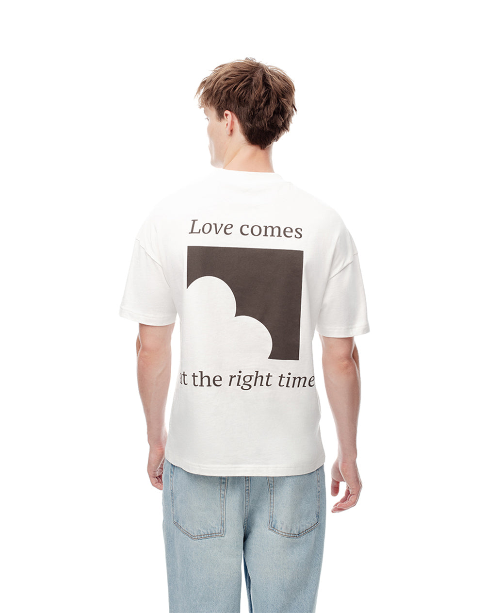 Camiseta regular algodón estampada vainilla unisex