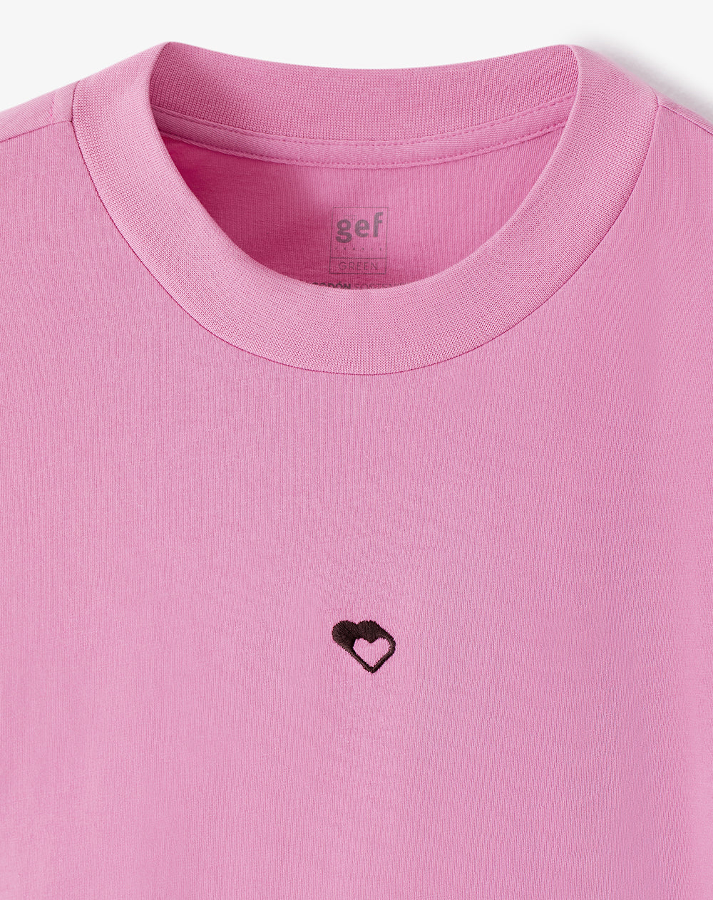 Camiseta regular algodón estampada rosa unisex