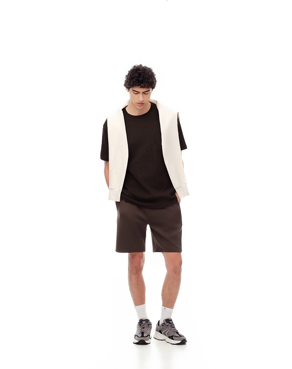 Camiseta oversize algodón chocolate hombre