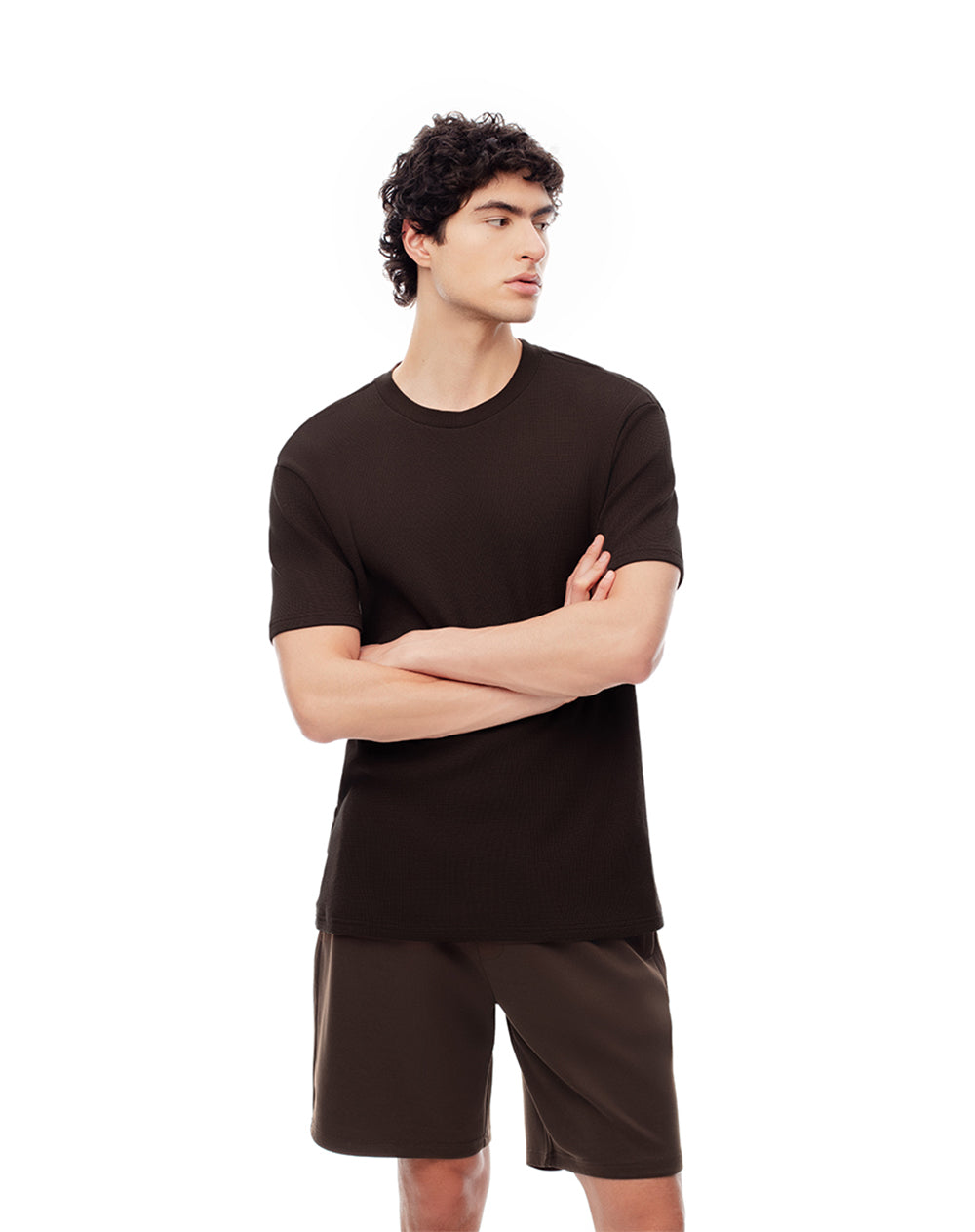 Camiseta oversize algodón chocolate hombre