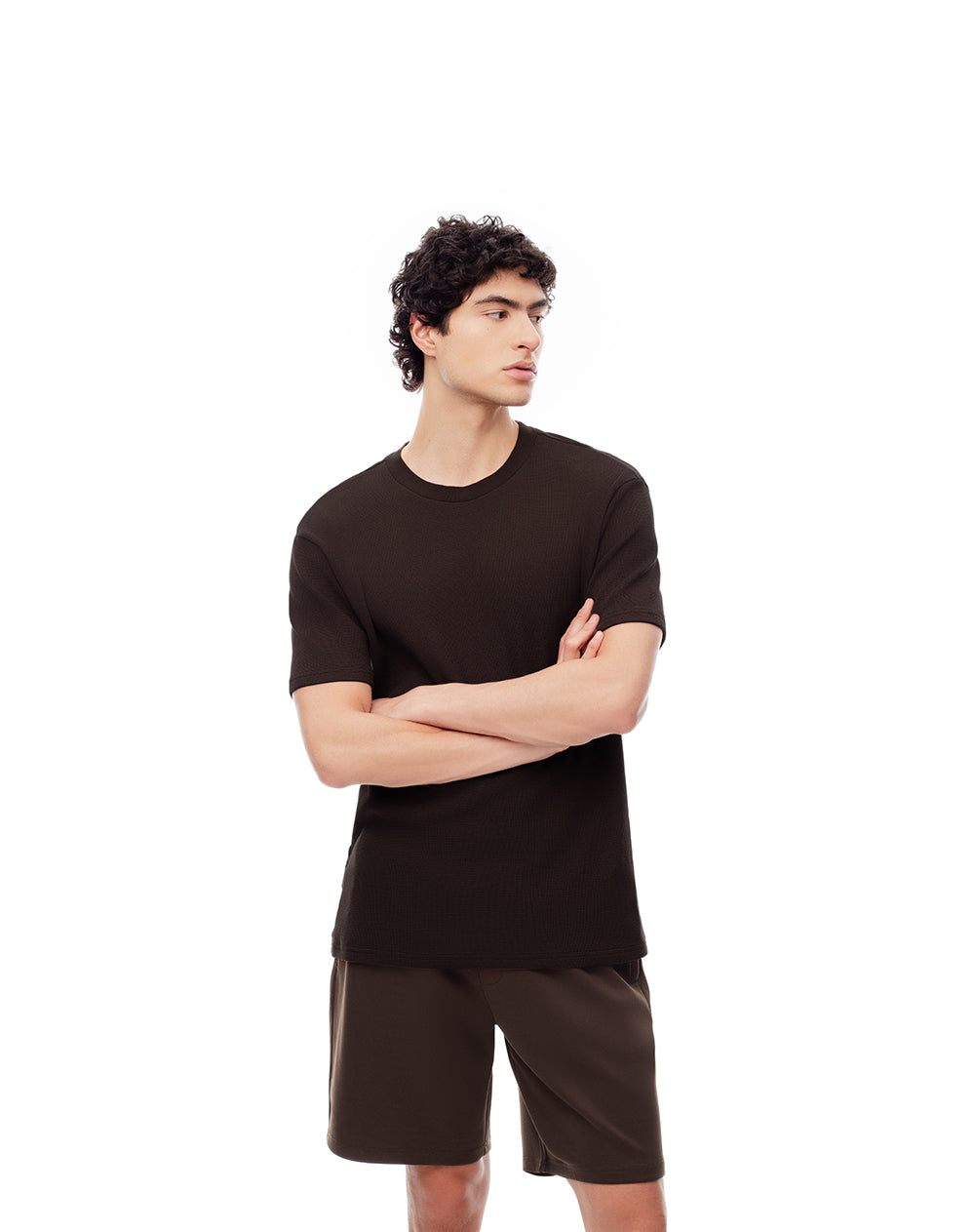 Camiseta oversize algodón chocolate hombre