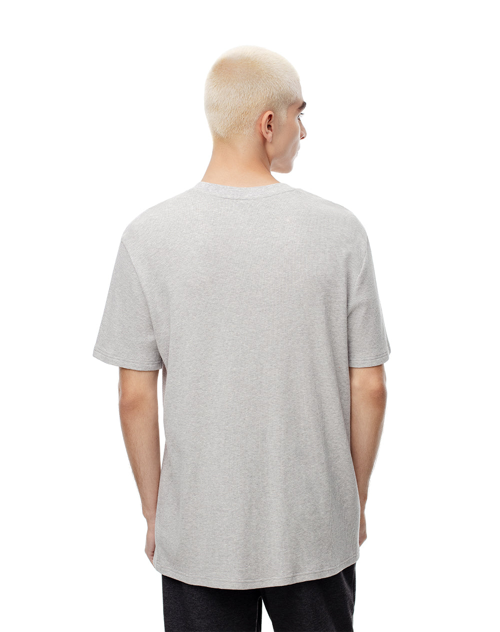 Camiseta oversized fit manga corta gris jaspeada