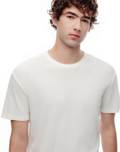 Camiseta oversized fit manga corta vainilla