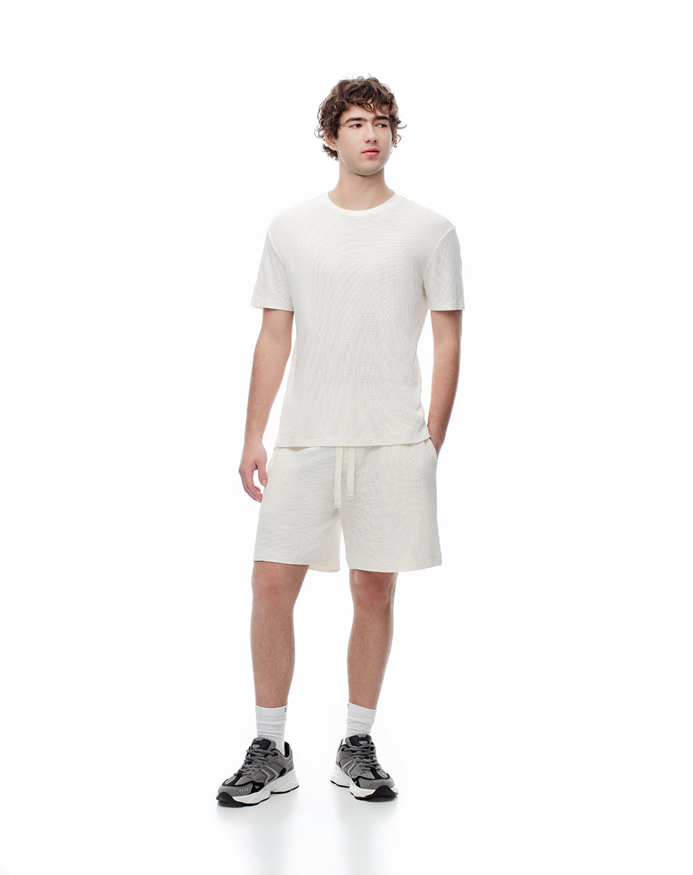 Camiseta oversized fit manga corta vainilla