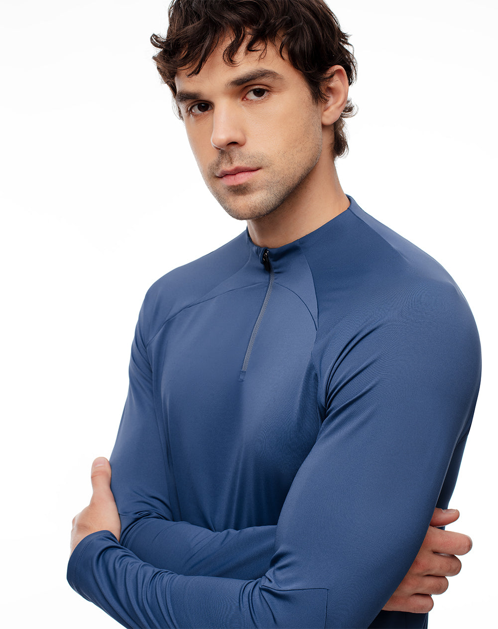 Camibuzo deportivo hombre antibacterial azul