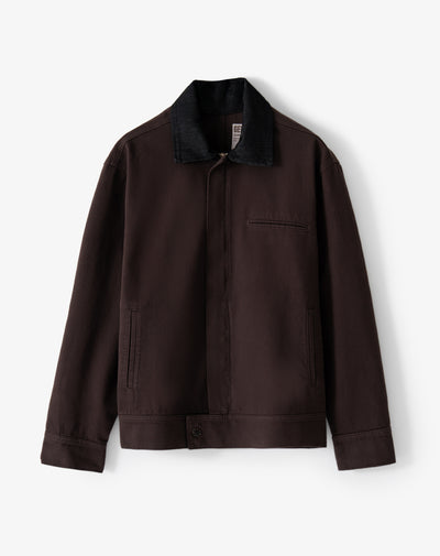 Chaqueta regular fit sin capucha chocolate hombre