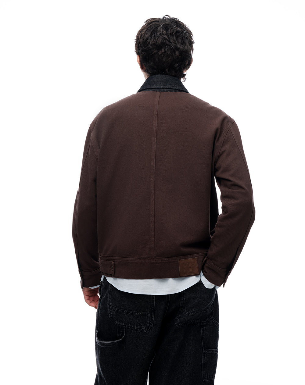 Chaqueta cazadora denim chocolate hombre