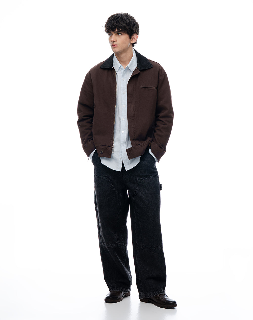 Chaqueta cazadora denim chocolate hombre