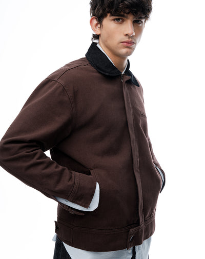Chaqueta cazadora denim chocolate hombre