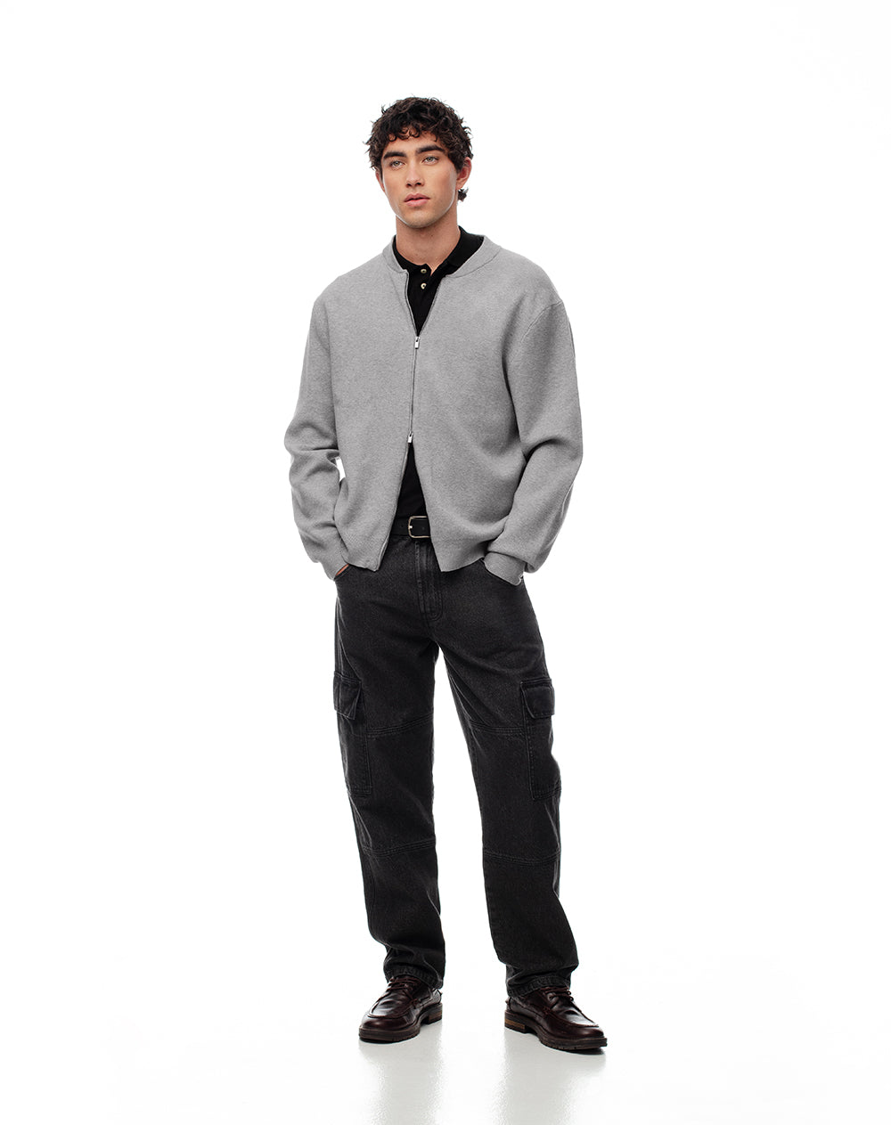 Buzo regular fit gris jaspe