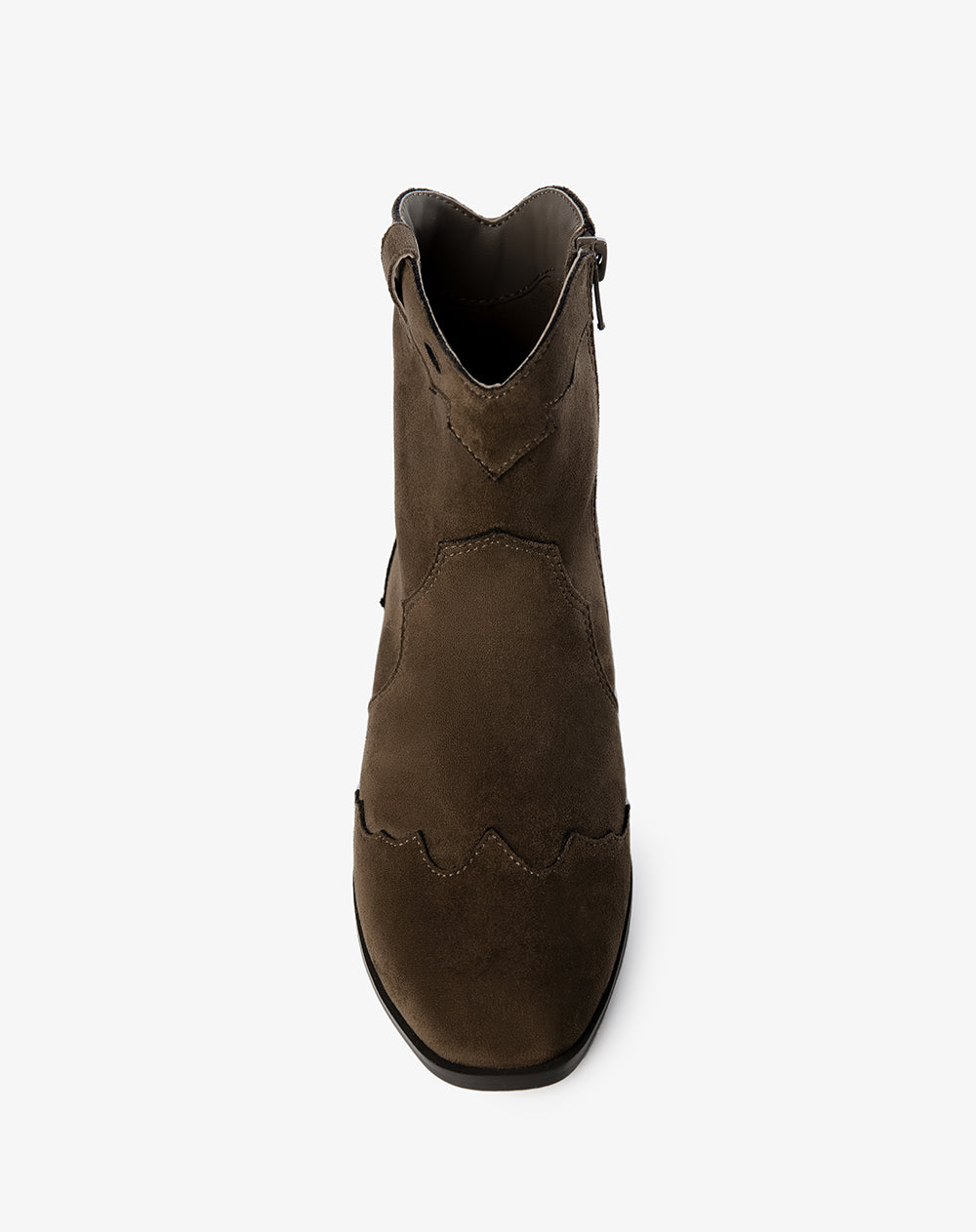 Botas tipo cowboy gamuzadas café niña